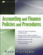Accounting and Finance Policies and Procedures, (with URL)