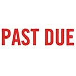 One-Color Title Stamp, Pre-Inked, "Past Due", Red